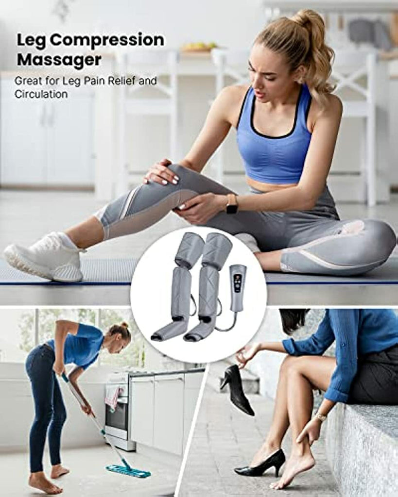 RENPHO Leg Massager for Circulation and Pain Relief, Air Compression Foot Leg Calf Thigh Massage, Helps for Reduce Swelling, 6 Modes 4 Intensities, Gifts for Him Her