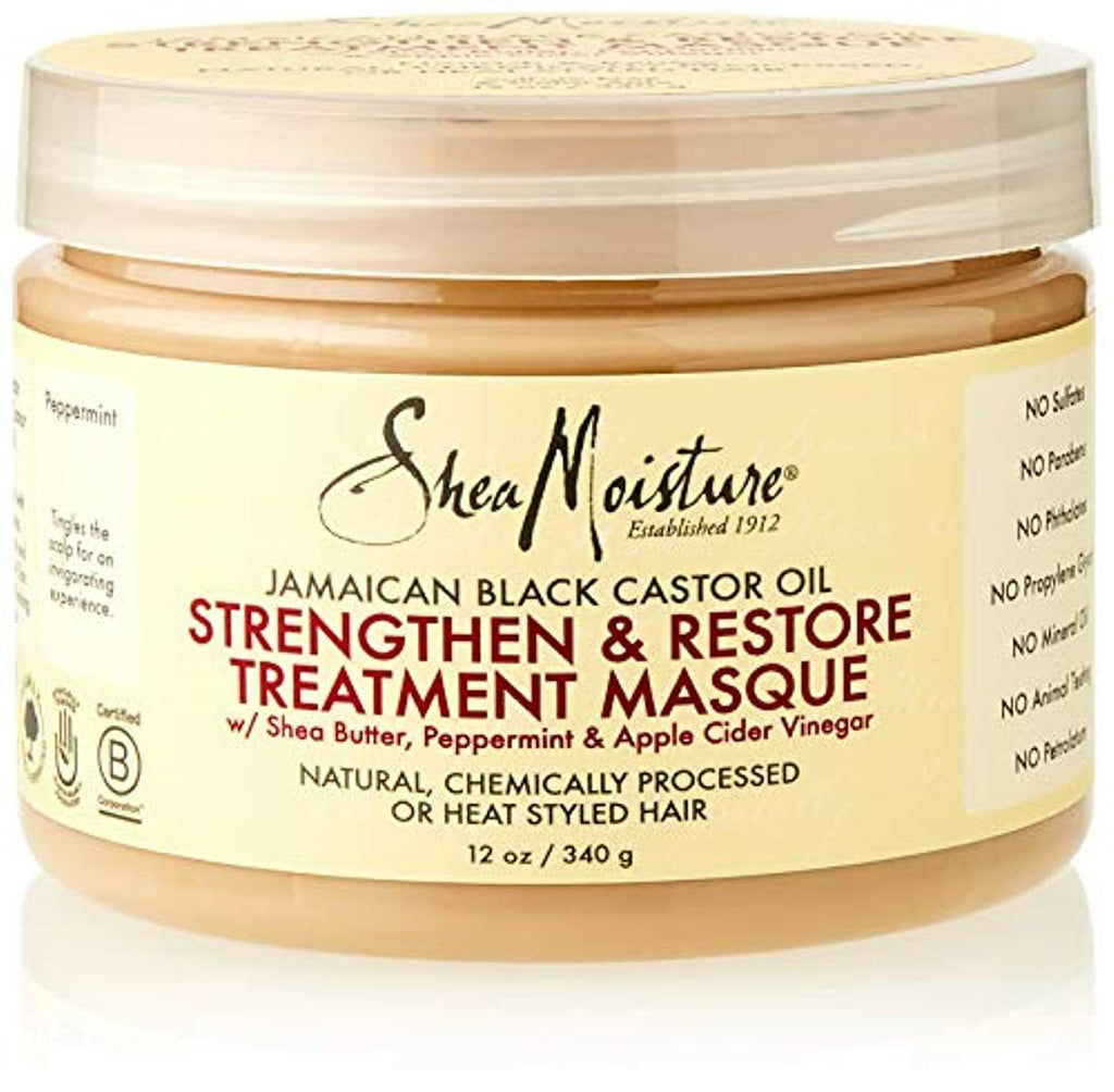 Shea Moisture Jamaican Black Castor Oil Strengthen & Restore Treatment Masque, 12 oz.