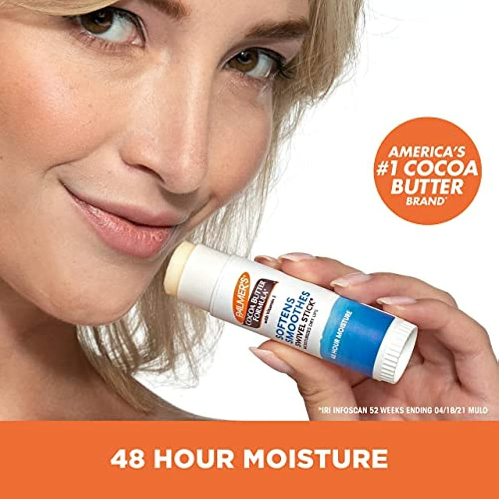 Palmer's Cocoa Butter Formula Moisturizing Swivel Stick with Vitamin E, Lip Balm, Face & Body Stick Moisturizer Ideal for Treating Dry Skin Patches (Pack of 3)