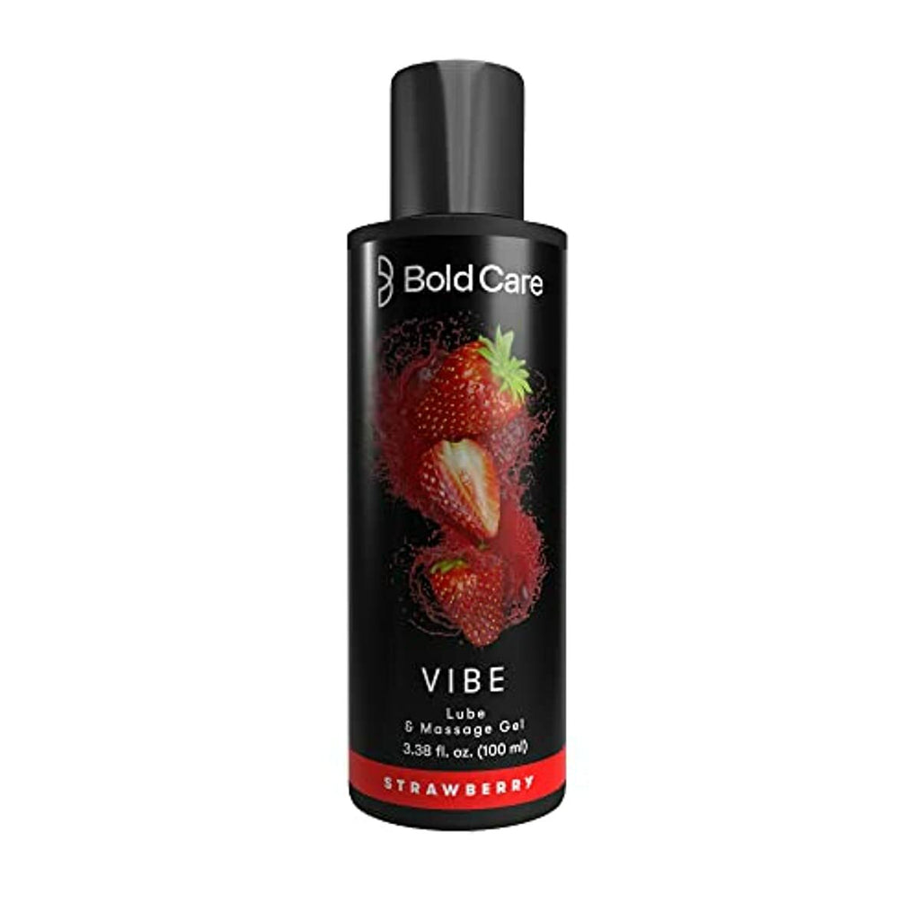 Bold Care Vibe - Natural Personal Lubricant for Men and Women - Premium Strawberry Flavour - Water Based Lube - Skin Friendly, Silicone and Paraben Free - No Side Effects - 100 ml