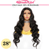 Wonder Girl Hair 34"Body Wave Lace Front Wigs Human Hair For Women Natural Black 13x6x1 T Part Hd Transparent Lace