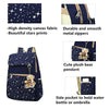 Star Print Girls Black Canvas Backpacks Set for School, School Bags Bookbags for Teenage Girls, with Crossbody Bag, 3 Pieces
