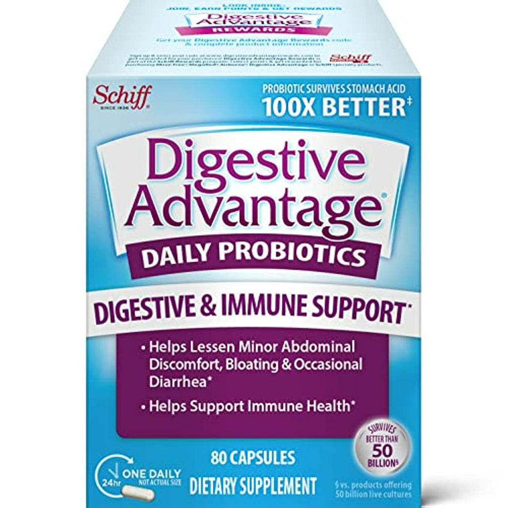 Digestive Advantage Probiotics For Digestive Health, Daily Probiotics For Women & Men, Support For Occasional Bloating, Minor Abdominal Discomfort & Gut Health, 80ct Capsules