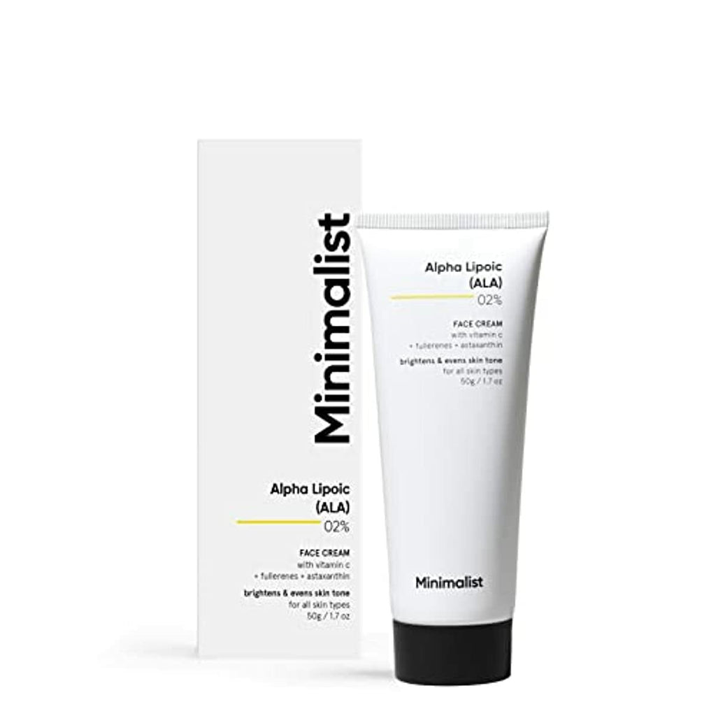 Minimalist 2% Alpha Lipoic (ALA) Brightening Cream with Vitamin C for Glowing Skin | With New Advanced Brightening Ingredient ALA | For Men & Women | 50 g