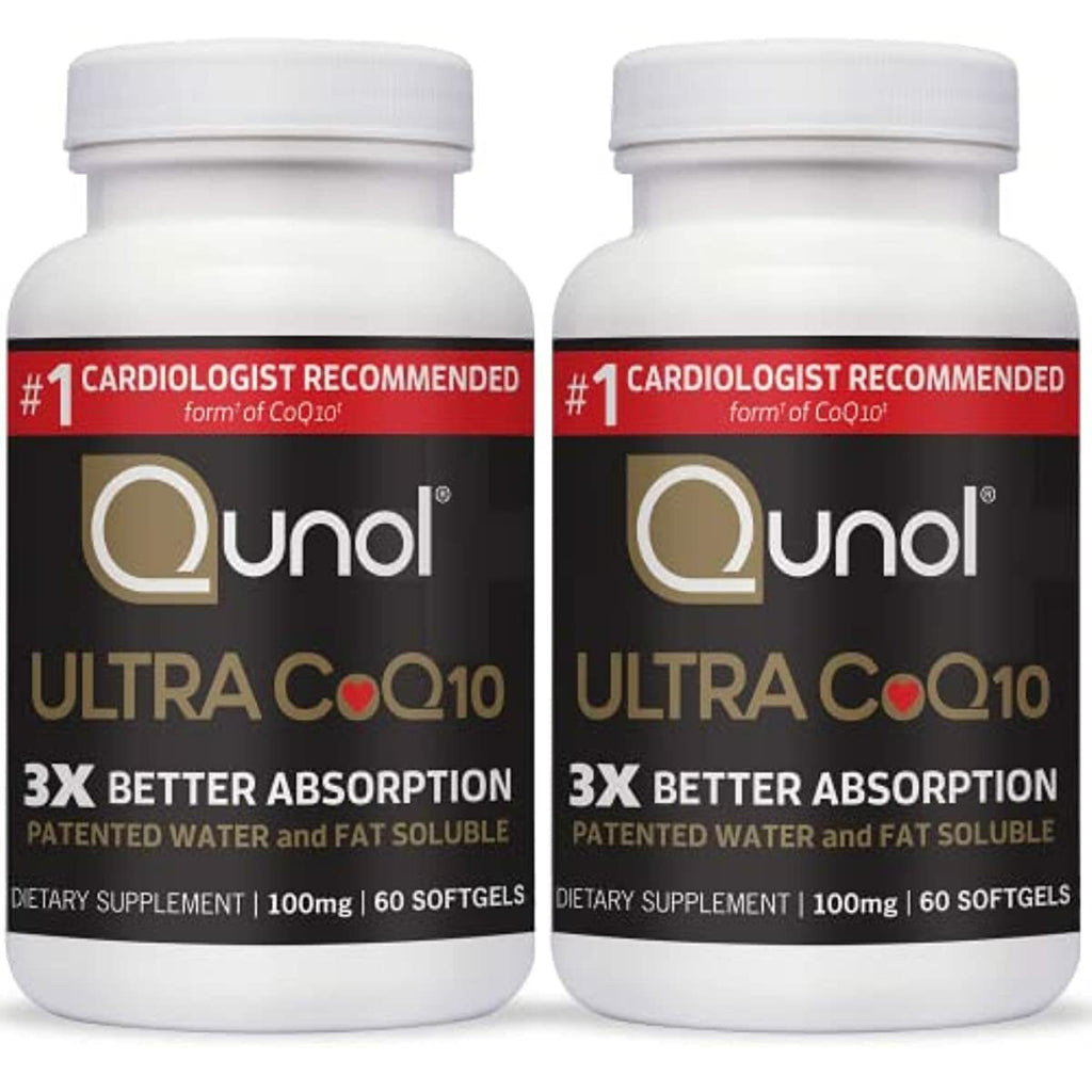 Qunol Ultra CoQ10 100mg 3X Better Absorption Patented Water and Fat Soluble Natural Supplement Form Coenzyme Q10 Antioxidant for Heart Health Packs Softgels, 120 Count