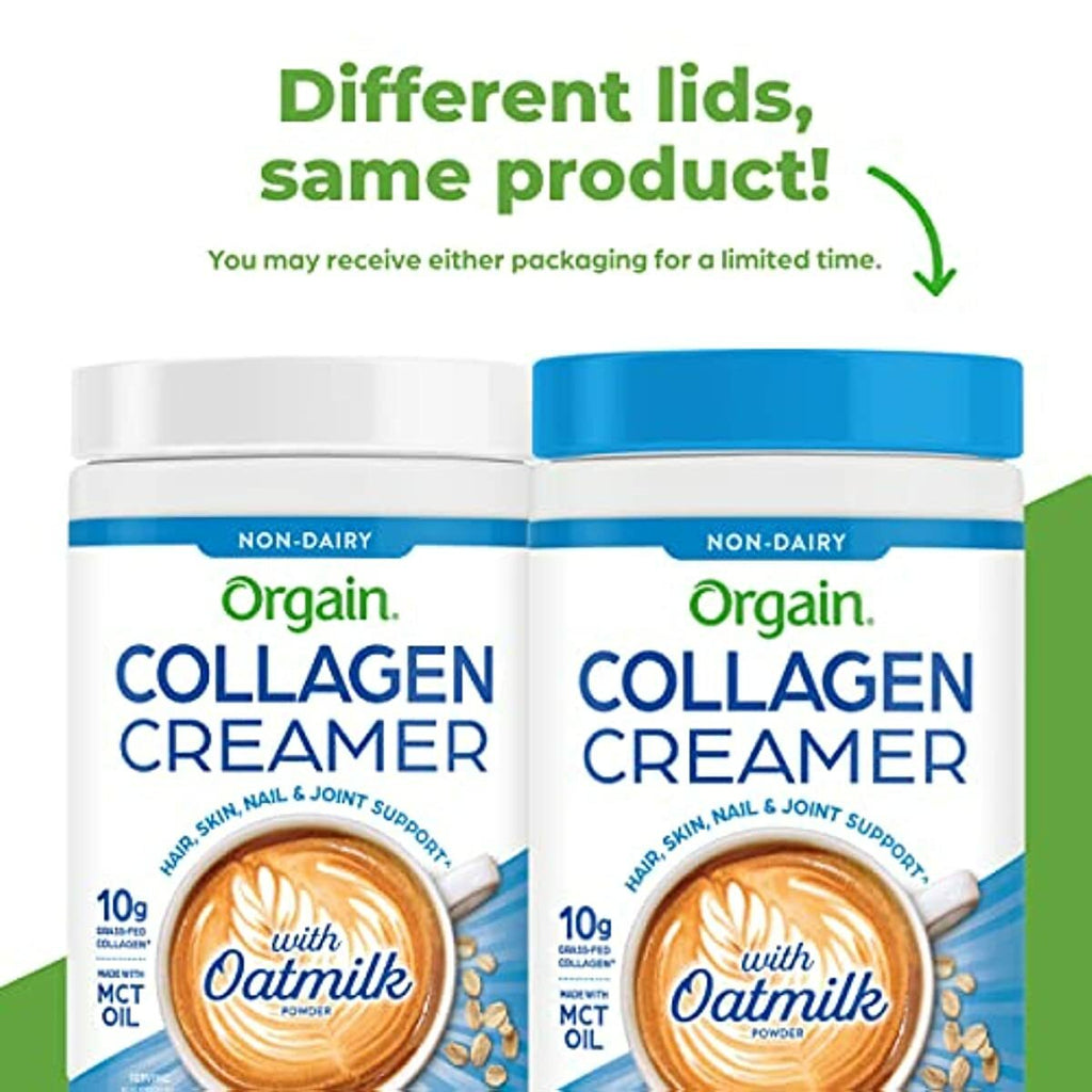Orgain Collagen Creamer with Organic Oatmilk Powder, French Vanilla - 10g of Hydrolyzed Grass-Fed Collagen, 1g of Sugar, Made with MCT, Avocado, and Coconut Oil, No Dairy or Soy, Non-GMO, 10 oz