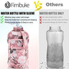 Half Gallon Water Bottle with Sleeve BPA Free 64 OZ Water Bottle with Straw & Time Marker to Drink Leakproof Motivational Women Men Water Jug with Reusable Insulated Neoprene Holder Pouch Carrier Bag