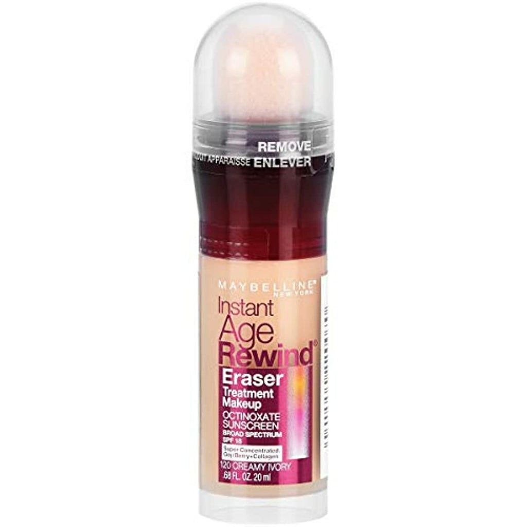 Maybelline Instant Age Rewind Eraser Treatment Makeup with SPF 18, Anti Aging Concealer Infused with Goji Berry and Collagen, Creamy Ivory, 1 Count