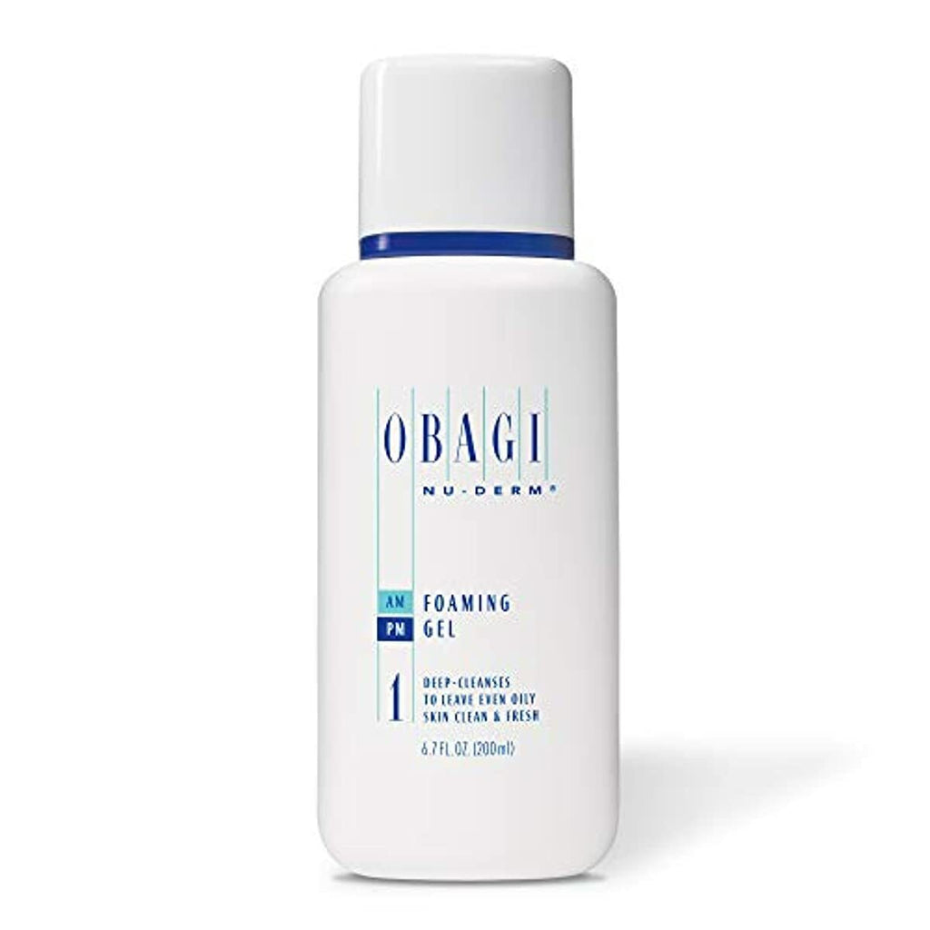 Obagi Nu-Derm Foaming Gel Cleanser with Aloe Vera - Gentle Cleanser for Face, for Normal to Oily Skin - Purifying Cleansing Gel to Remove Impurities, Oil and Makeup - 6.7 Fl Oz (200mL)