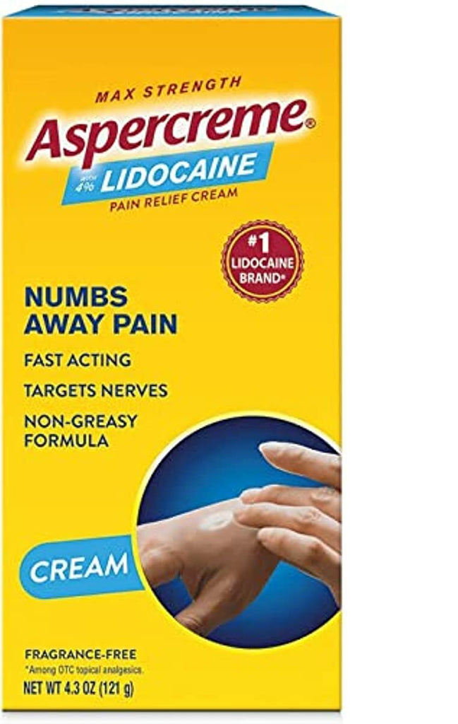 Aspercreme with Lidocaine Maximum Strength Pain Relief Cream, 4.7 oz.