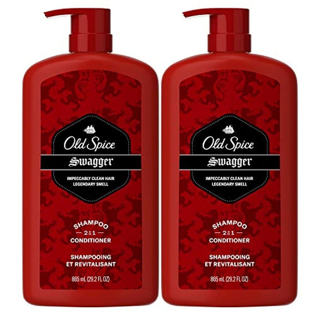 Old Spice Swagger 2-in-1 Shampoo and Conditioner for Men 29.2 Each Twin Pack, Fresh, 58.4 Fl Oz