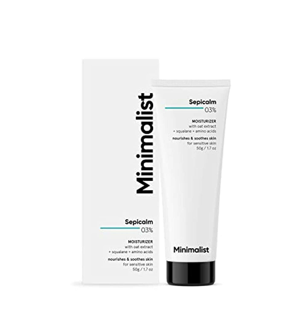 Minimalist 3% Sepicalm + Oats Moisturizer for Face | Lightweight Moisturizer For Oily, Acne Prone Skin | Non comedogenic & Fragrance free