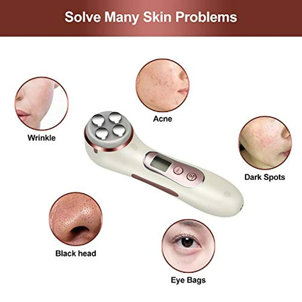 High Frequency Facial Machine, 5 in 1 Facial Massager Microcurrent Recharable Facial Frequency Wand
