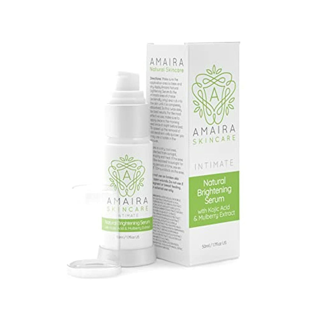 Amaira Intimate Brightening Serum for Private Areas - Skin Lighten Sensitive Spots for Women - Gentle Kojic Acid Dark Inner Thigh & Privates (1.7oz)