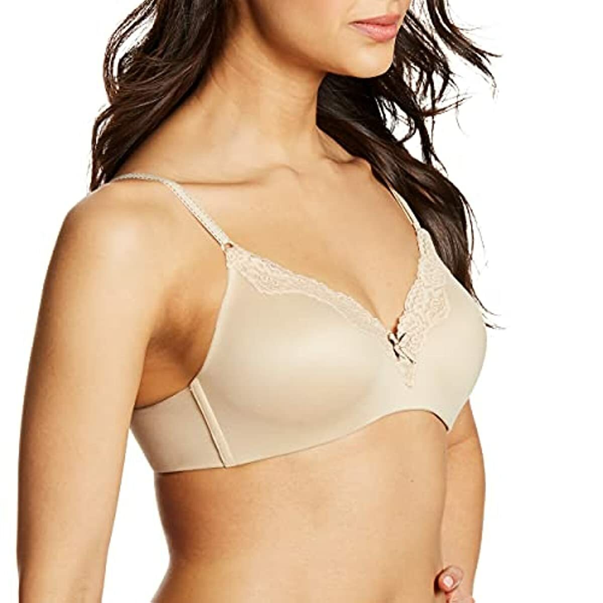 Maidenform Comfort Devotion Lace Bra, Wirefree Bra with Full Coverage, Push-Up Bra with Natural Lift, Comfortable Bra