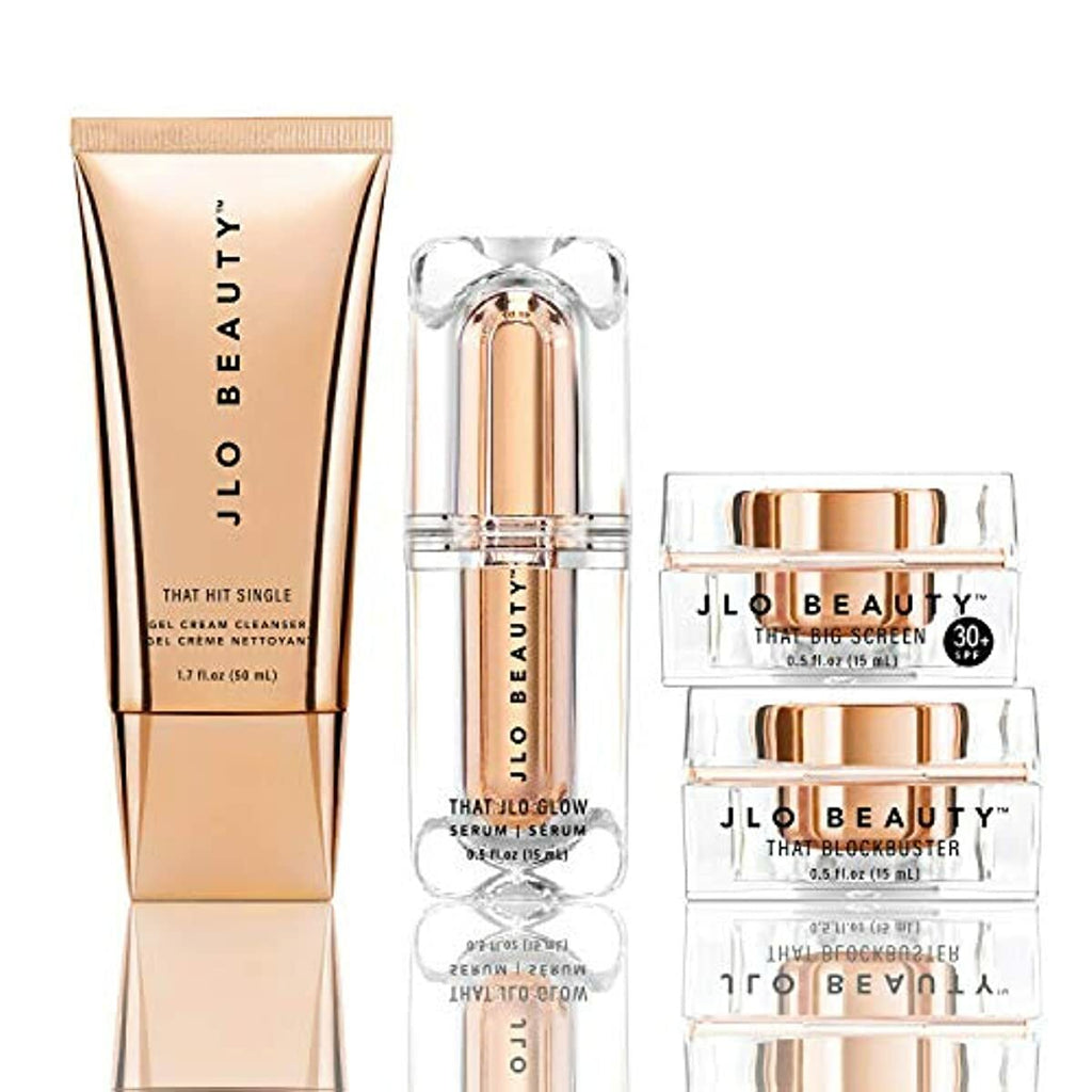 JLO BEAUTY That JLo Essentials Kit - Includes Serum, Cleanser, Cream and Broad Spectrum SPF, Gently Tightens, Brightens, Protects & Hydrates Skin