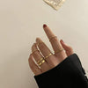 FAXHION Gold Knuckle Rings Set for Women Girls Snake Chain Stacking Ring Vintage BOHO Midi Rings SIze Mixed