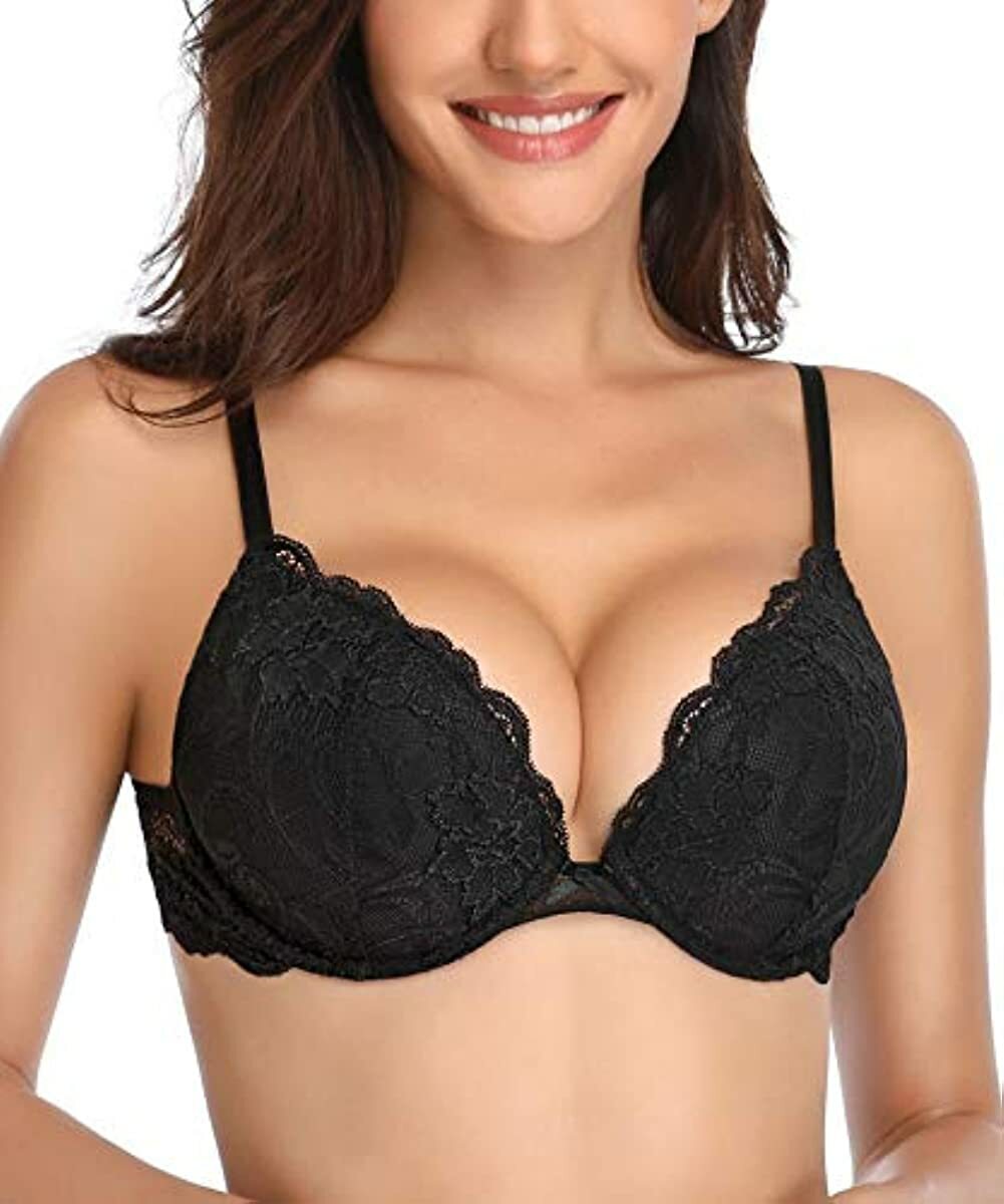 Deyllo Women's Push Up Lace Bra Comfort Padded Underwire Bra Lift Up A –  HolioCare Global