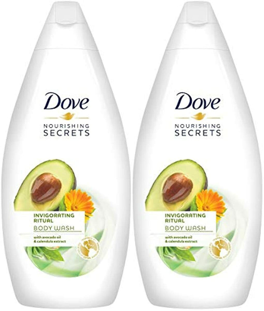 Dove Nourishing Secrets Invigorating Ritual Body Wash, Avocado Oil & Calendula Extract, 16.9 Ounce / 500 Ml, Pack of 2 - Fast Delivery