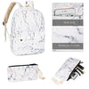 Marble School Backpack for Girls, Kids Teen School Bags Bookbags with Lunch Box and Pencil Case
