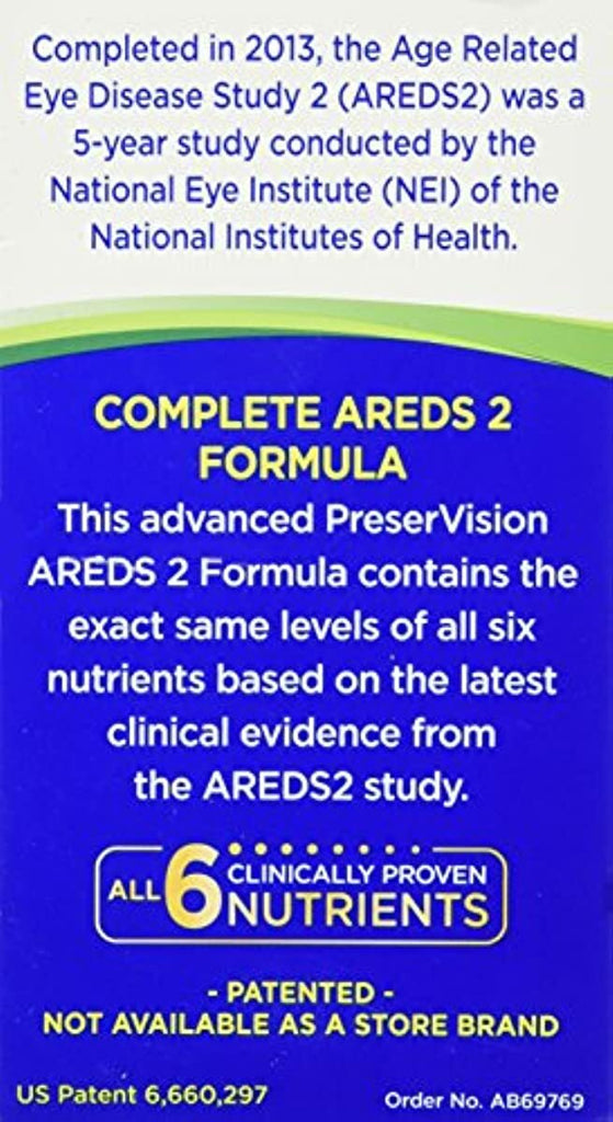 Bausch and Lomb PreserVision AREDS 2 Formula Eye Vitamin and Mineral Supplement - 180 Softgels