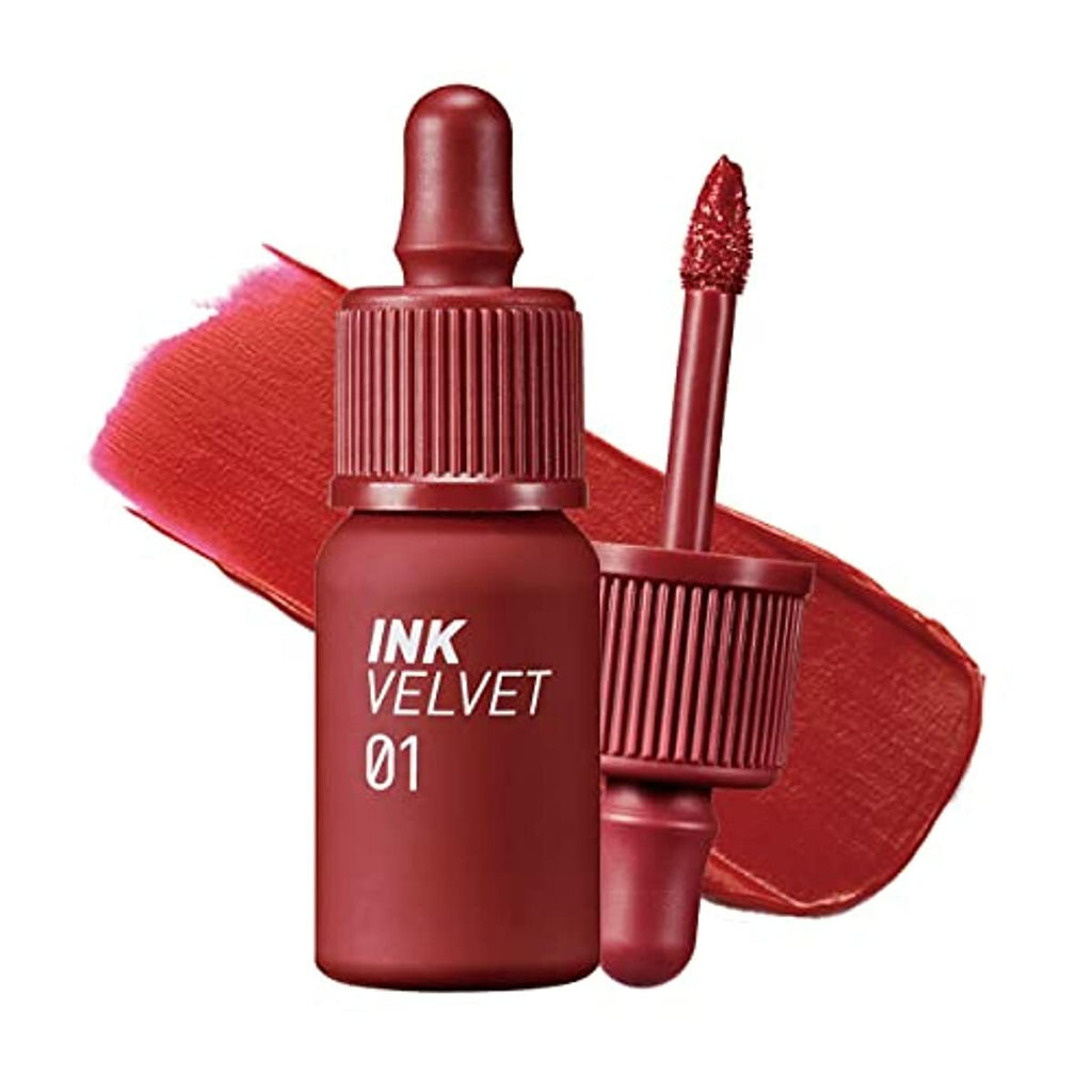 Peripera Ink the Velvet Lip Tint | High Pigment Color, Longwear, Weightless, Not Animal Tested, Gluten-Free, Paraben-Free | #001 GOOD BRICK, 0.14 fl oz