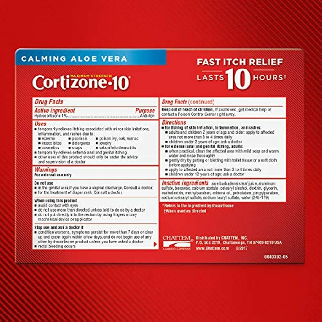Cortizone 10 Maximum Strength Creme With Aloe 2 oz., 1% Hydrocortisone Anti-Itch Crème