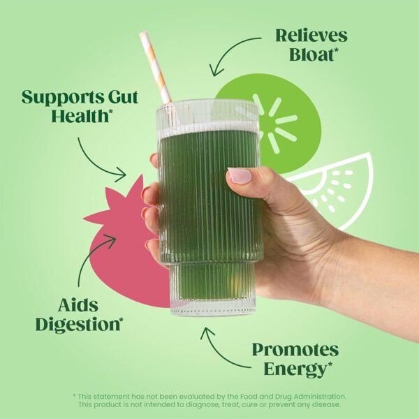 "Bloom Nutrition Super Greens Powder Smoothie & Juice Mix - Gut Health and Digestive Support for Women, Probiotics and Digestive Enzymes with Spirulina & Chlorella (Strawberry Kiwi Flavor)"