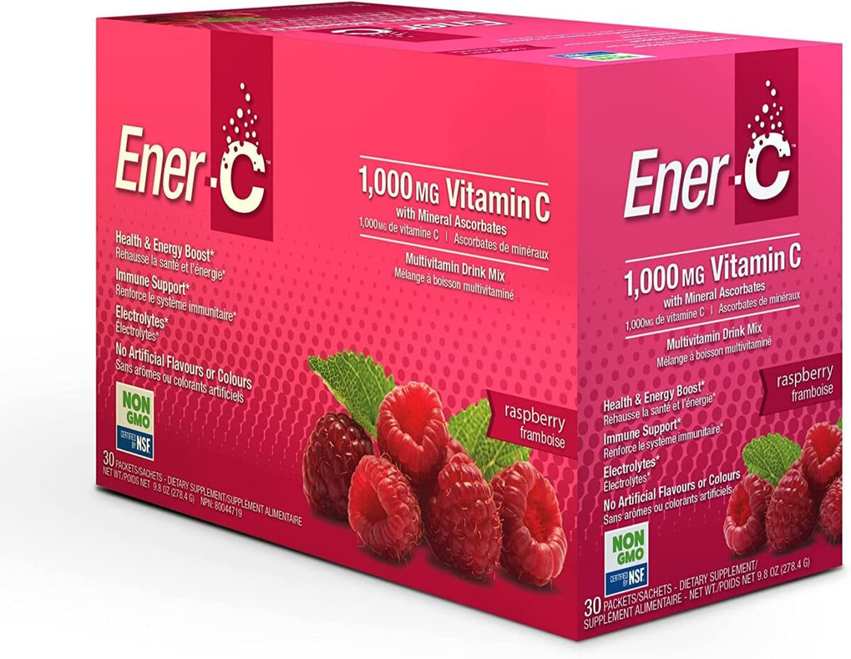 Ener-C Orange Multivitamin Drink Mix, 1000Mg Vitamin C, Non-Gmo, Vegan, Real Fruit Juice Powders, Natural Immunity Support, Electrolytes, Gluten Free, 30 Count (Pack of 1) - Free & Fast Delivery - Free & Fast Delivery