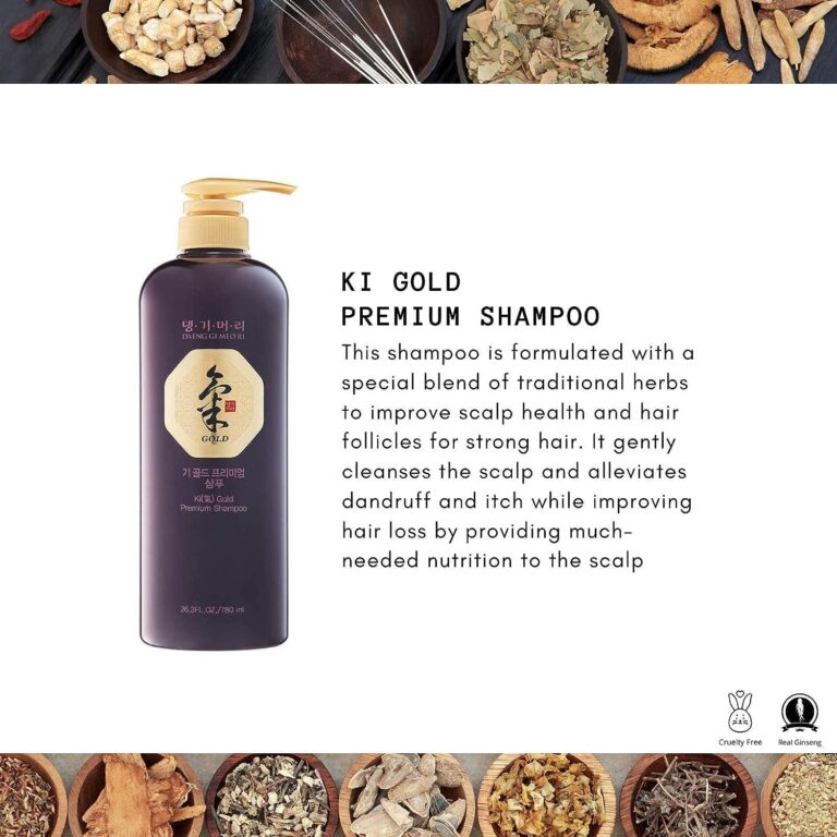 Daeng Gi Meo Ri- Ki Gold Premium Shampoo, Effectively Moisture to Dry and Rough Hair, No Artificial Color, 26.3 Fl Oz