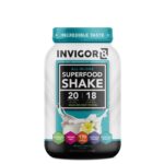 "Boost Your Health with INVIGOR8 Superfood Protein Shake - Gluten-Free Meal Replacement Shake with Immunity Boosters, Probiotics, and Omega 3 (645 Grams) - Indulge in the Delicious French Vanilla Flavor!"