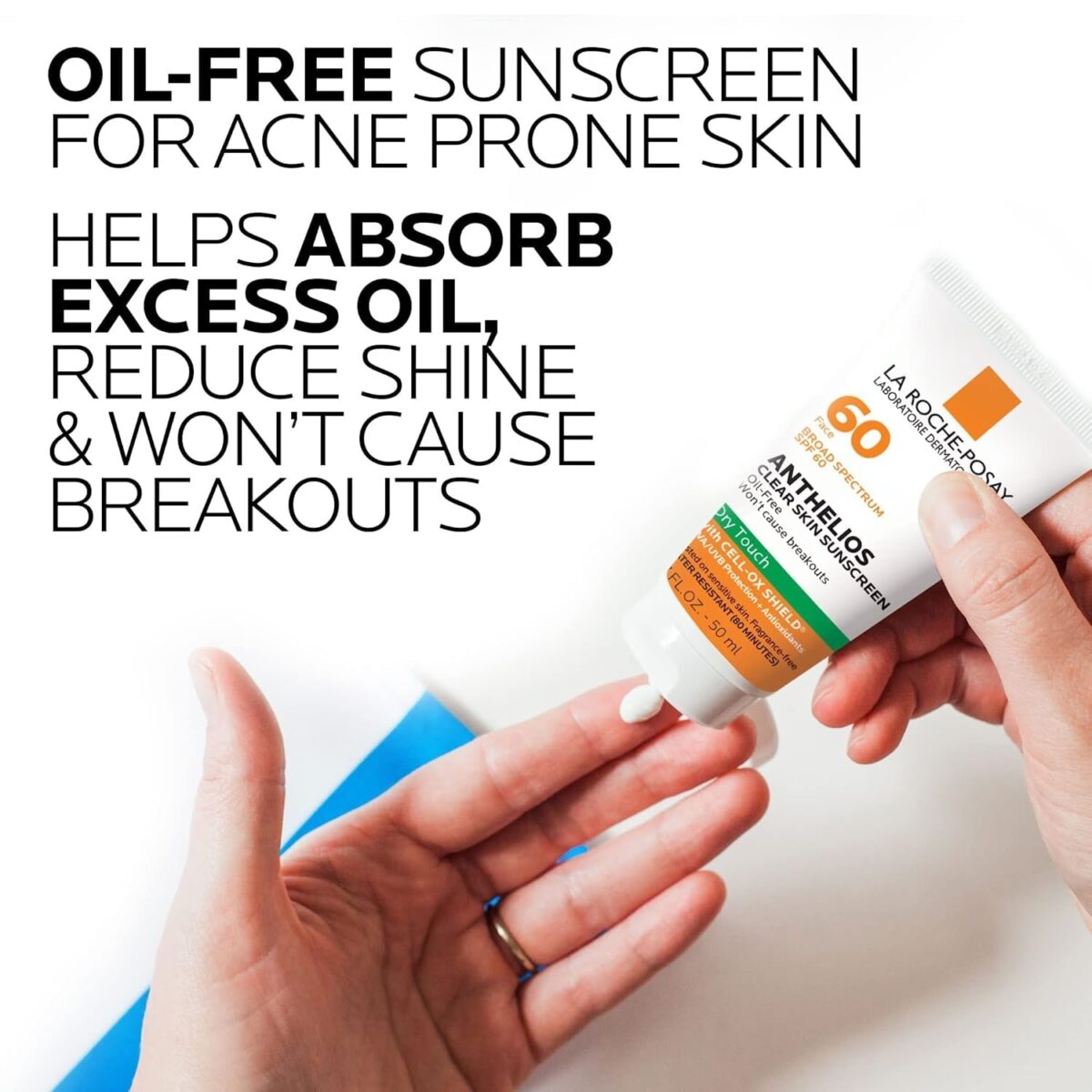 La Roche-Posay Anthelios Clear Skin Dry Touch Sunscreen SPF 60, Oil Free Face Sunscreen for Acne Prone Skin, Won'T Cause Breakouts, Non-Greasy, Oxybenzone Free - Free & Fast Delivery