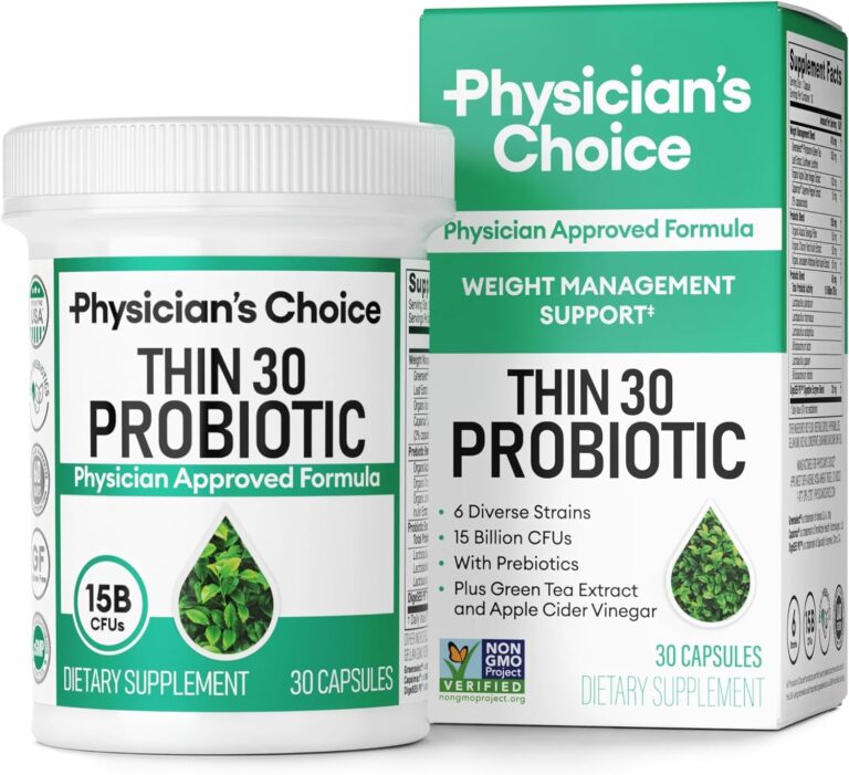 Probiotics for Weight Management & Bloating - 6 Probiotic Strains - Prebiotics - Key Ingredient Cayenne & Green Tea - Supports Gut Health - Weight Management for Women & Men - 30 CT