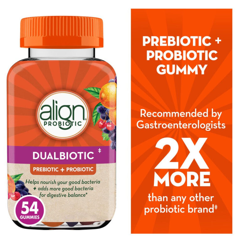 Align Probiotic Dualbiotic Gummies, Men and Women'S Prebiotic & Probiotic Dietary Supplement, 54 Ct