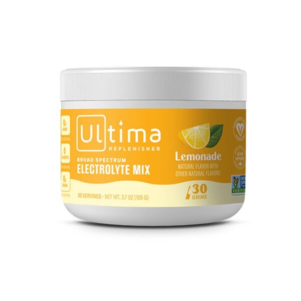 "Revitalize and Replenish with Ultima Replenisher Hydration Electrolyte Powder - 30 Servings - Keto-Friendly, Sugar-Free, and Naturally Sweetened - Boost Your Energy and Stay Hydrated - GMO-Free and Vegan - Lemonade Flavor"