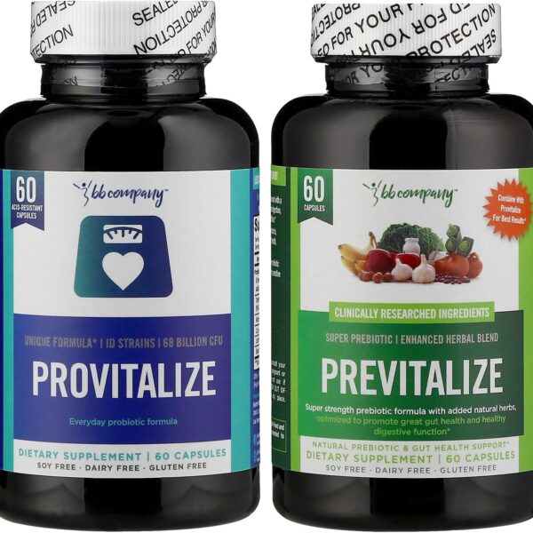 Slim Gut Bundle | Prebiotics and Probiotics for Women - Bloating Relief - Pre and Pro Probiotics - Provitalize & Previtalize | Value Bundle | Packaging Vary | 30 Day Supply