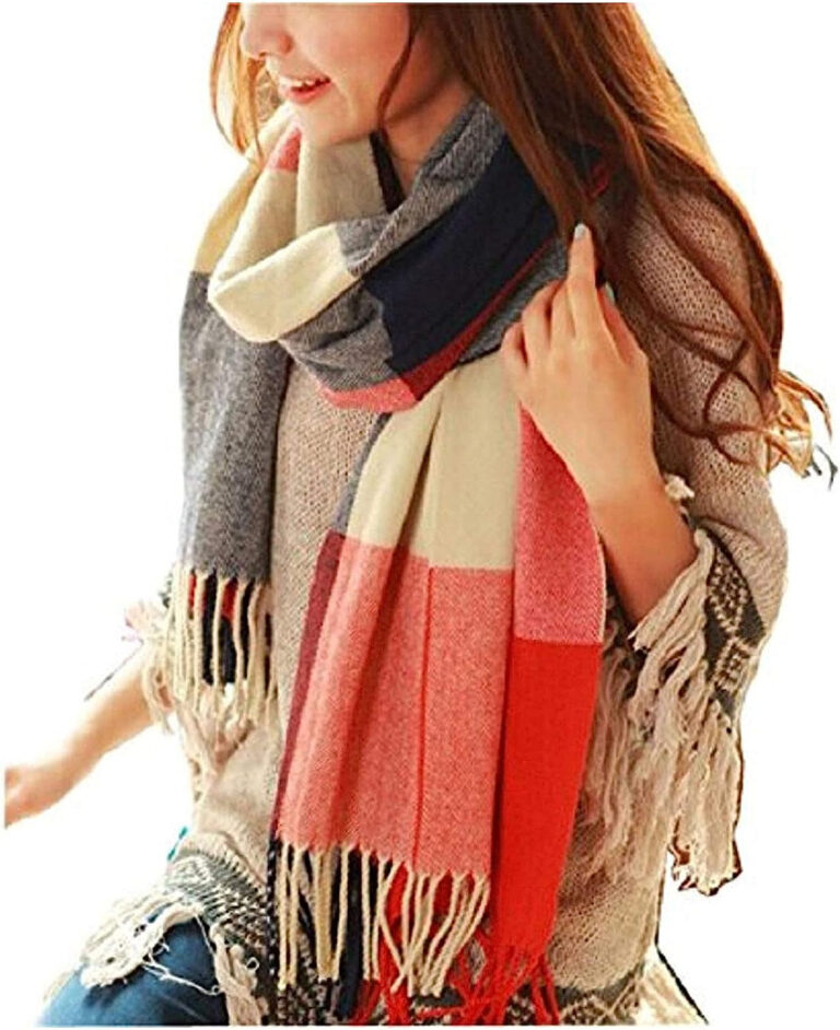 "Stay Cozy and Chic with Loritta Women's Plaid Scarf - Stylish Long Shawl Wrap for Winter, Perfect Gift for Her!"