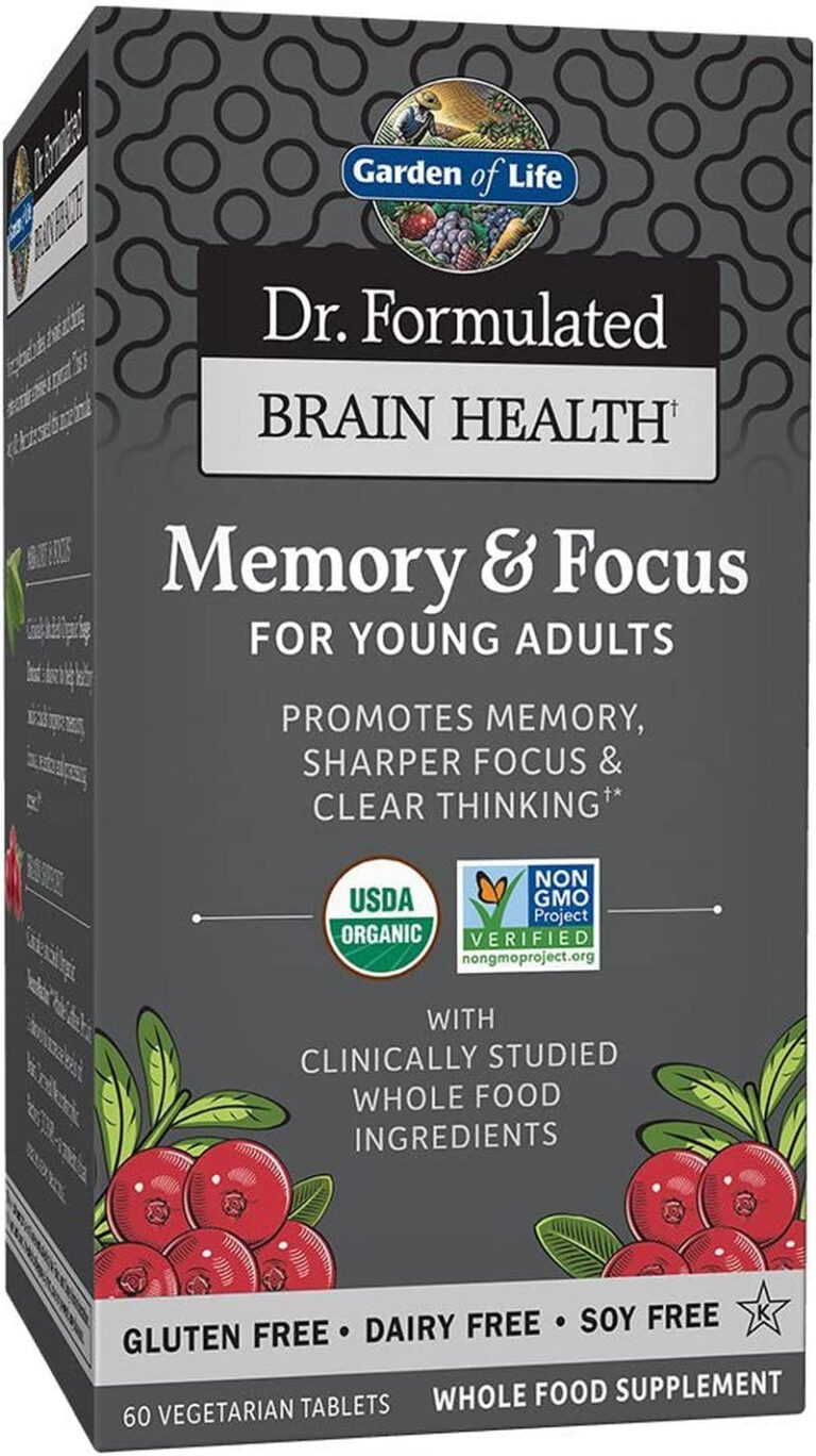 Garden of Life Dr. Formulated Organic Brain Health Memory & Focus for Teens and Young Adults 60 Tablets - Free & Fast Delivery