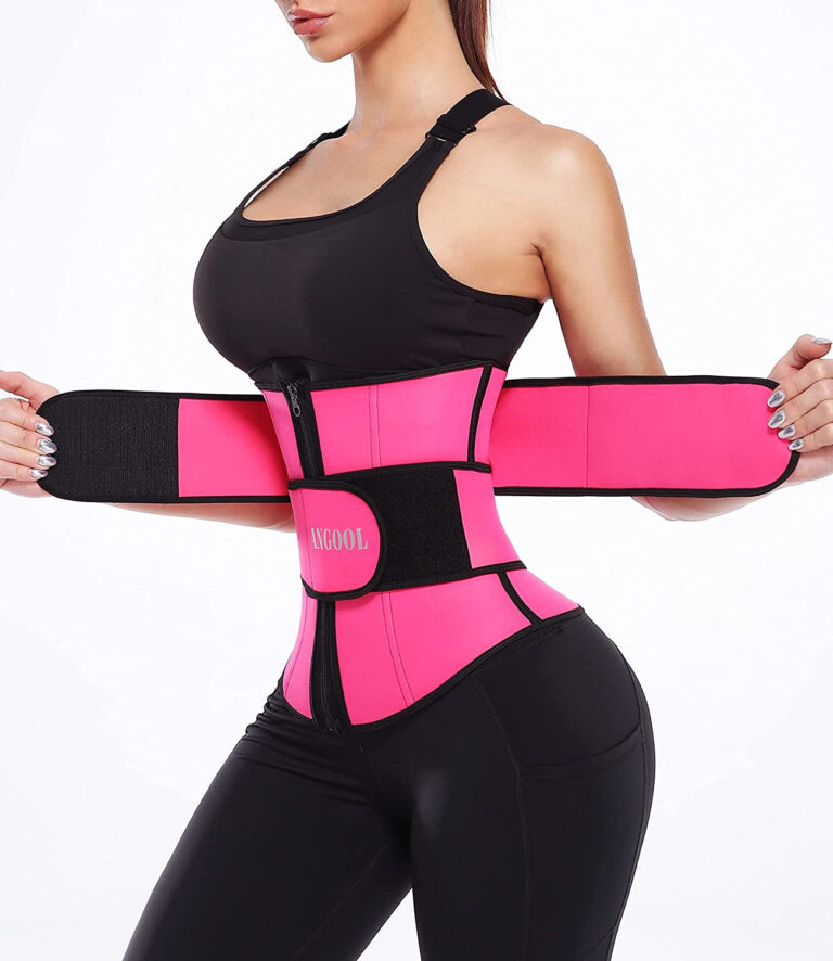 ANGOOL Neopren Waist Trainer for Women,Workout plus Size Trimmer Belt Sauna Sweat Corset Cincher with Zipper