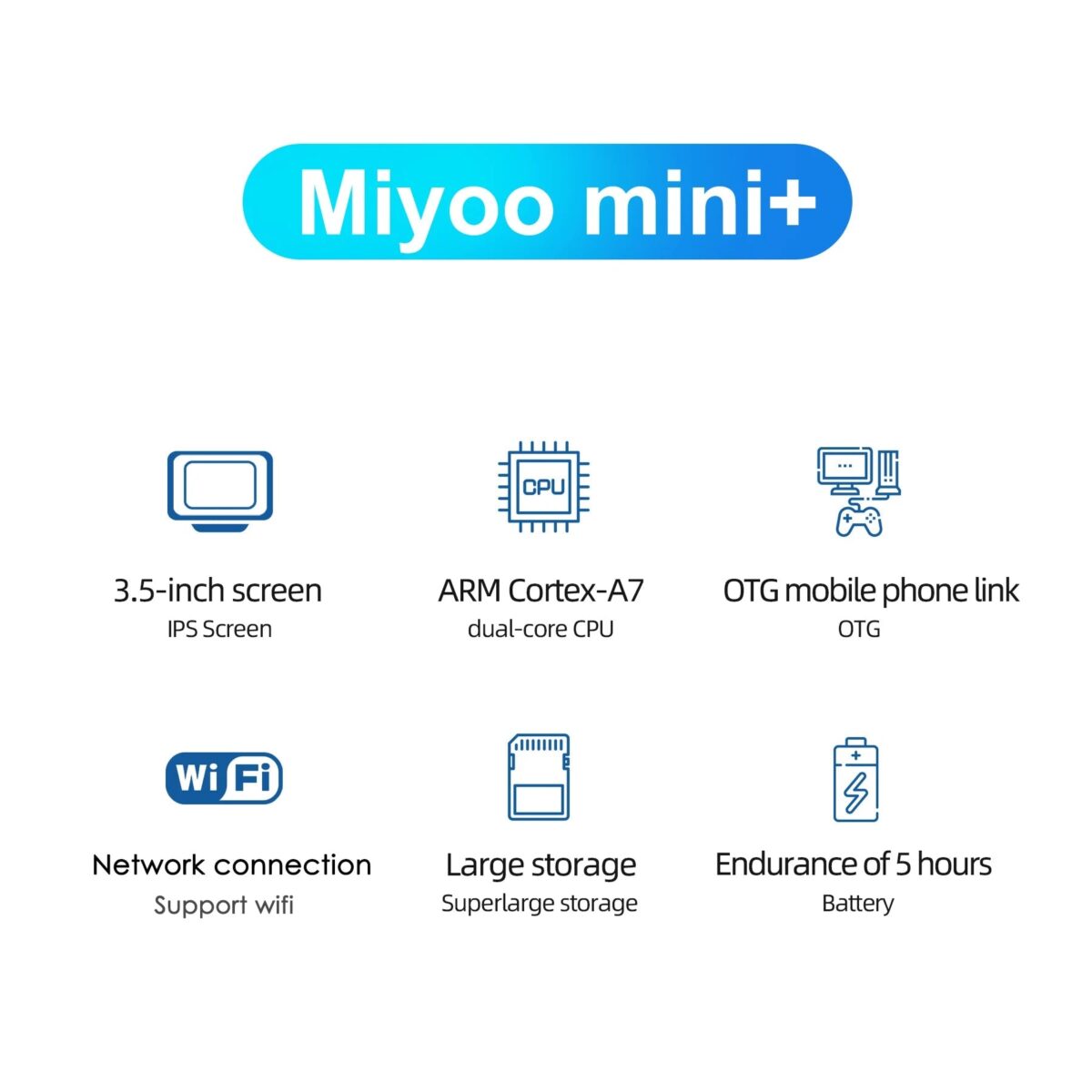 MIYOO Mini+ Portable Retro Handheld Game Console V2 Mini+ IPS Screen Classic Video Game Console Linux System - Best Gift