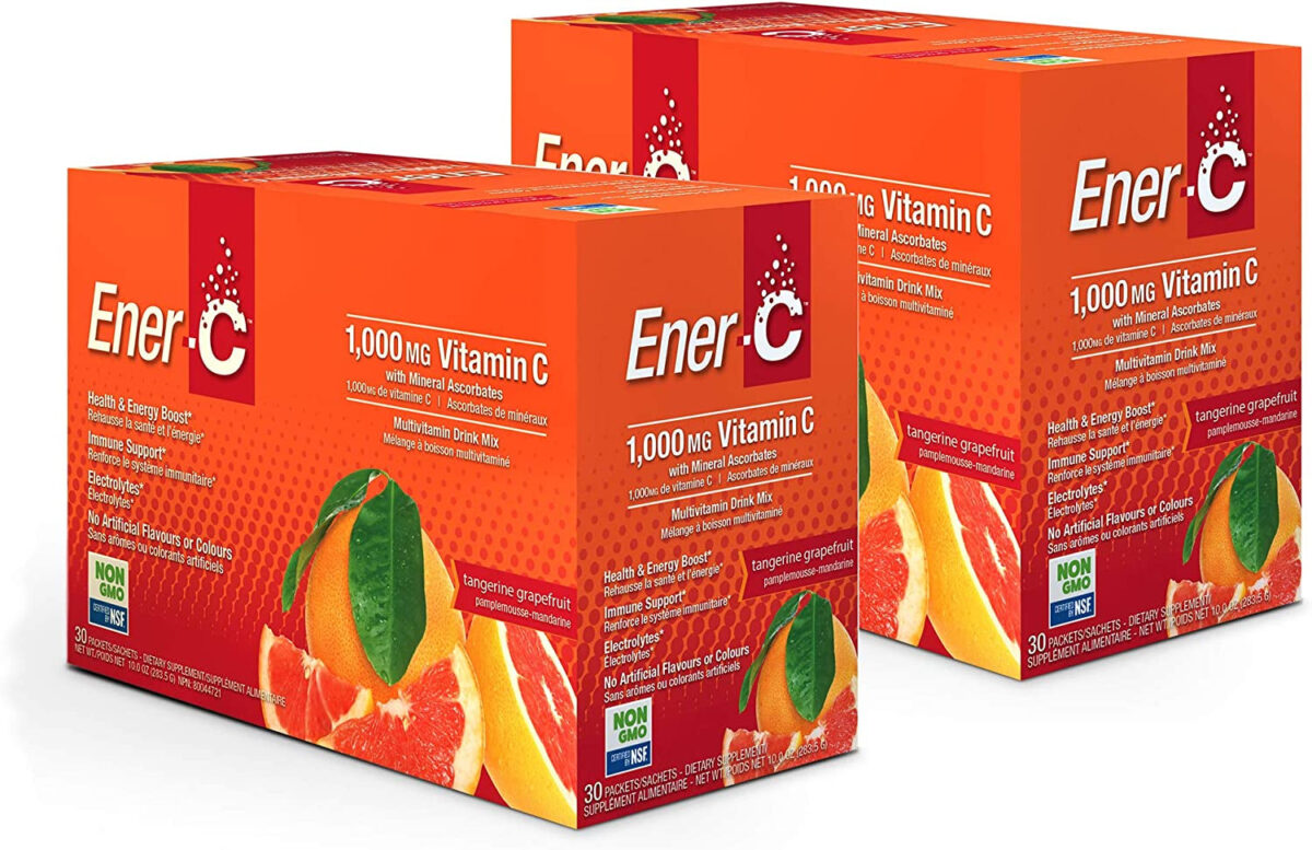 Ener-C Orange Multivitamin Drink Mix, 1000Mg Vitamin C, Non-Gmo, Vegan, Real Fruit Juice Powders, Natural Immunity Support, Electrolytes, Gluten Free, 30 Count (Pack of 1) - Free & Fast Delivery - Free & Fast Delivery