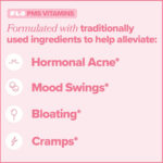 FLO PMS Vitamins Capsule for Women, 30 Servings (Pack of 1) - Proactive PMS Relief - Targets Hormonal Acne, Bloating, Cramps, & Mood Swings with Chasteberry, Vitamin B6, & Lemon Balm