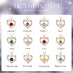 "Eternal Love Heart Pendant Necklace - 925 Sterling Silver with Birthstone Zirconia - Perfect Anniversary, Birthday, or Christmas Gift for Wife, Mom, Girlfriend, or Her"