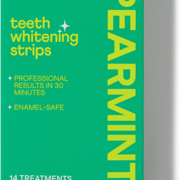 "Zimba Spearmint Fresh Teeth Whitening Strips - Vegan & Enamel Safe! Quick Results for Coffee, Wine, Tobacco, and More! 14-Day Treatment - Experience the Refreshing Power of Spearmint!"