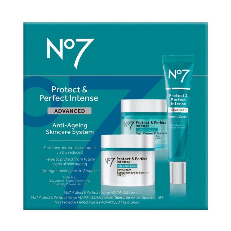 "Ultimate Age-Defying Skincare Kit: No7 Protect & Perfect Intense Advanced - Day Cream with SPF 30, Hydrating Night Cream, and Hyaluronic Acid Face Serum"