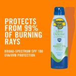 Banana Boat Ultra Defense MAX Skin Protect Clear, Broad Spectrum, Ultra Mist Sunscreen Spray, SPF 100, 6Oz, Blue Cyan