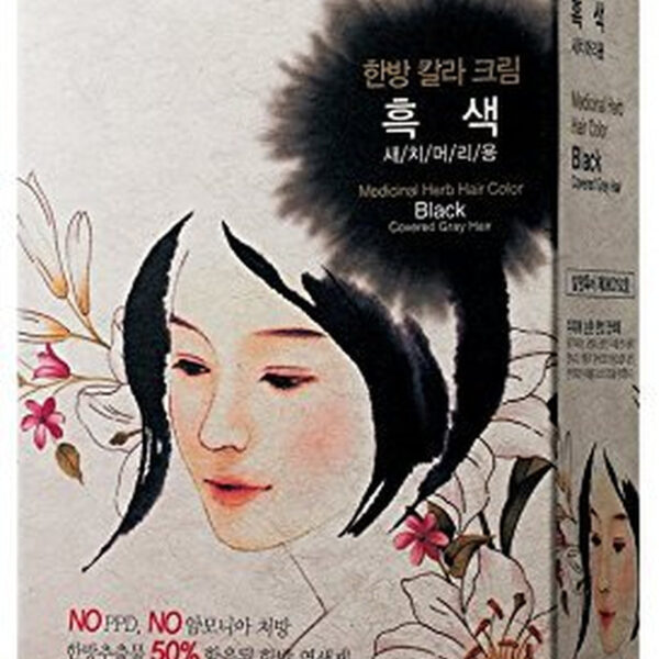 Daeng Gi Meo Ri- Medicinal Herb Hair Color Cream [Black], Covering Gray Hair, Protecting Damaged Hair from Hair- Dyeing, Contains High-Keratin, 8.47 Oz