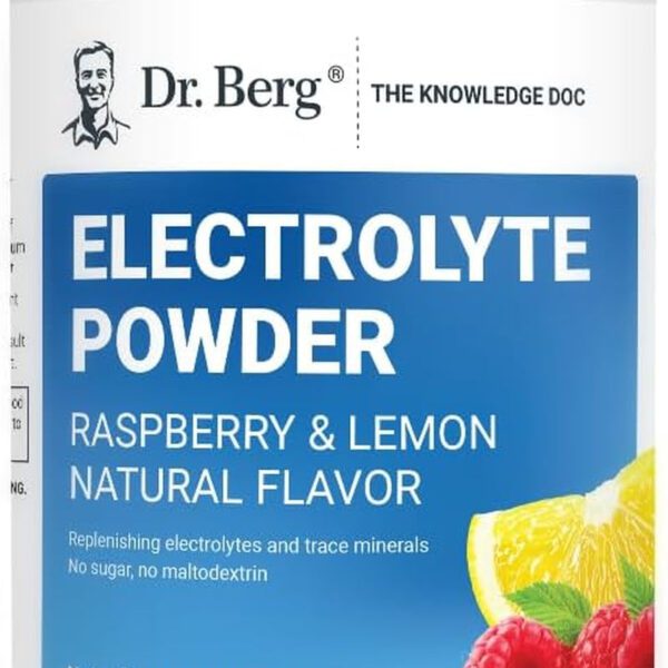 "Dr. Berg Hydration Keto Electrolyte Powder - Boosted with Potassium & Real Pink Himalayan Salt - Refreshing Raspberry Lemon Flavor - Ultimate Hydration Drink Mix - 100 Servings"