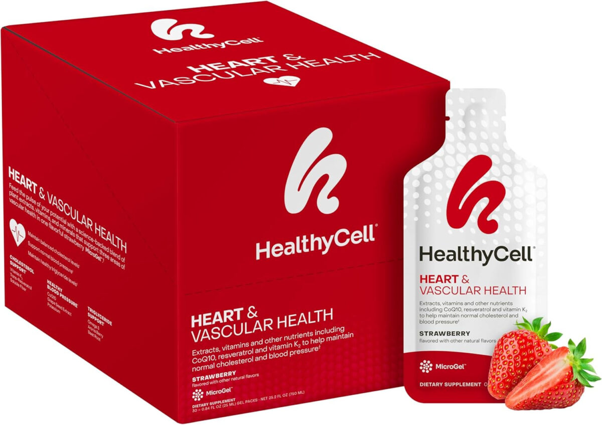 Heart & Vascular Health - Heart Health Supplement with Resveratrol, Beet Powder, Coq10, Omega-3 - Support Healthy Blood Pressure and Cholesterol Levels - Maximum Absorption - 30 Gel Packs