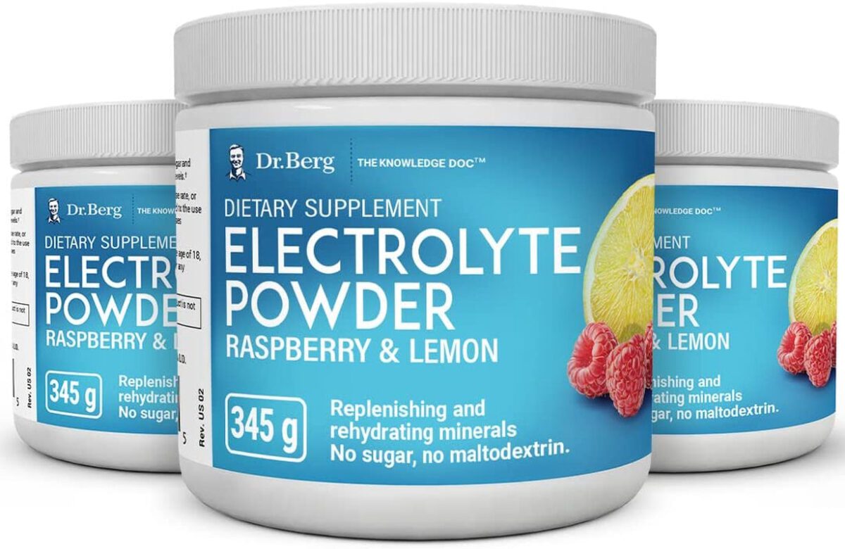 "Dr. Berg Hydration Keto Electrolyte Powder - Boosted with Potassium & Real Pink Himalayan Salt - Refreshing Raspberry Lemon Flavor - Ultimate Hydration Drink Mix - 100 Servings"